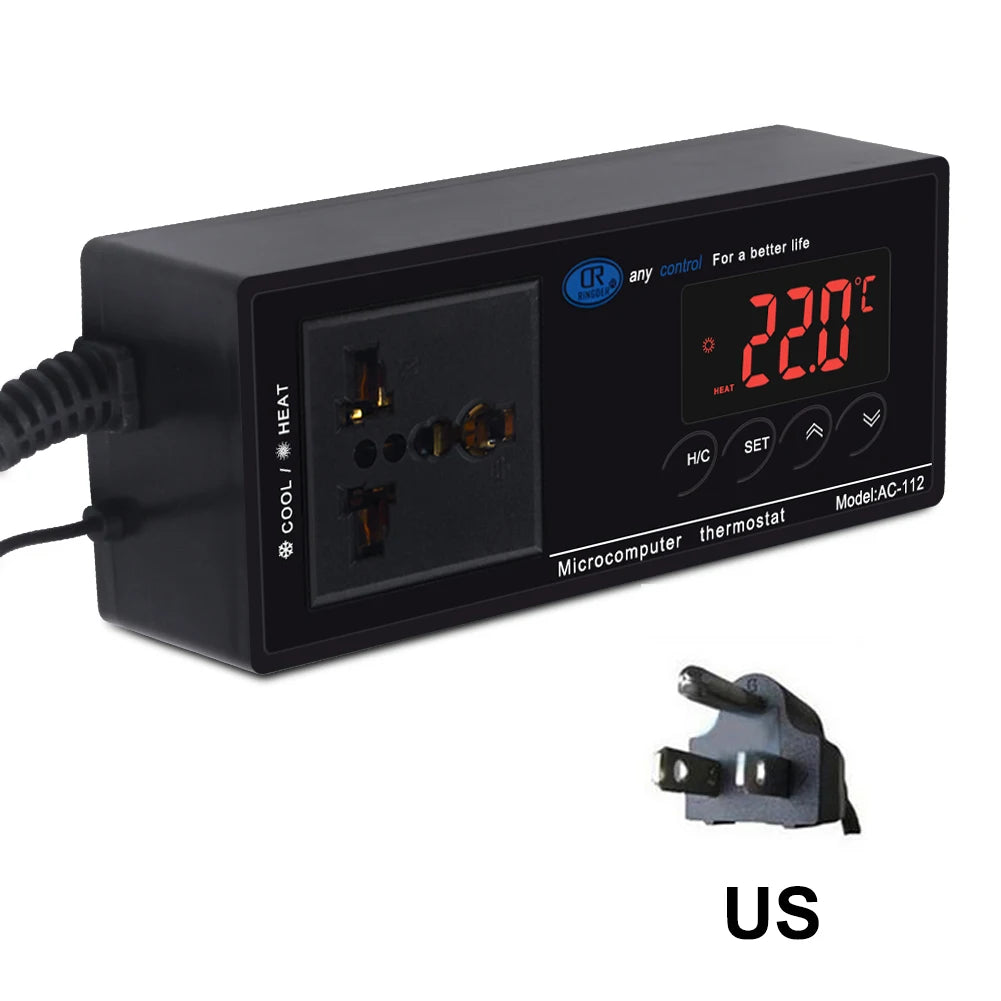 Yieryi AC-112 Digital Waterproof Temperature Controller Microcomputer Thermostat for Aquarium Reptile NTC Sensor