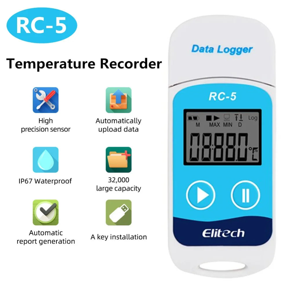 Mini Data Logger RC-4/4HC/5/5+/GSP-6 Digital USB Temperature Humidity Internal Sensor High Precision Recorder 30% off