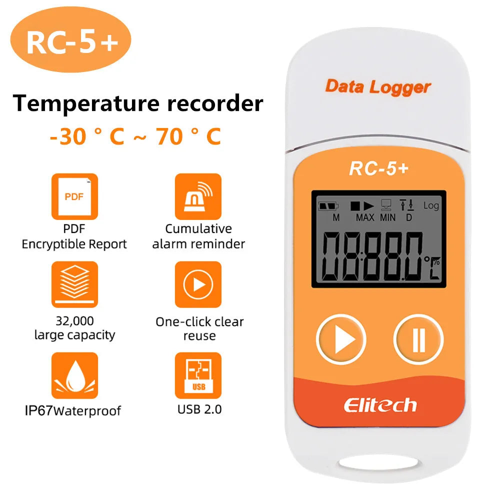 Mini Data Logger RC-4/4HC/5/5+/GSP-6 Digital USB Temperature Humidity Internal Sensor High Precision Recorder 30% off