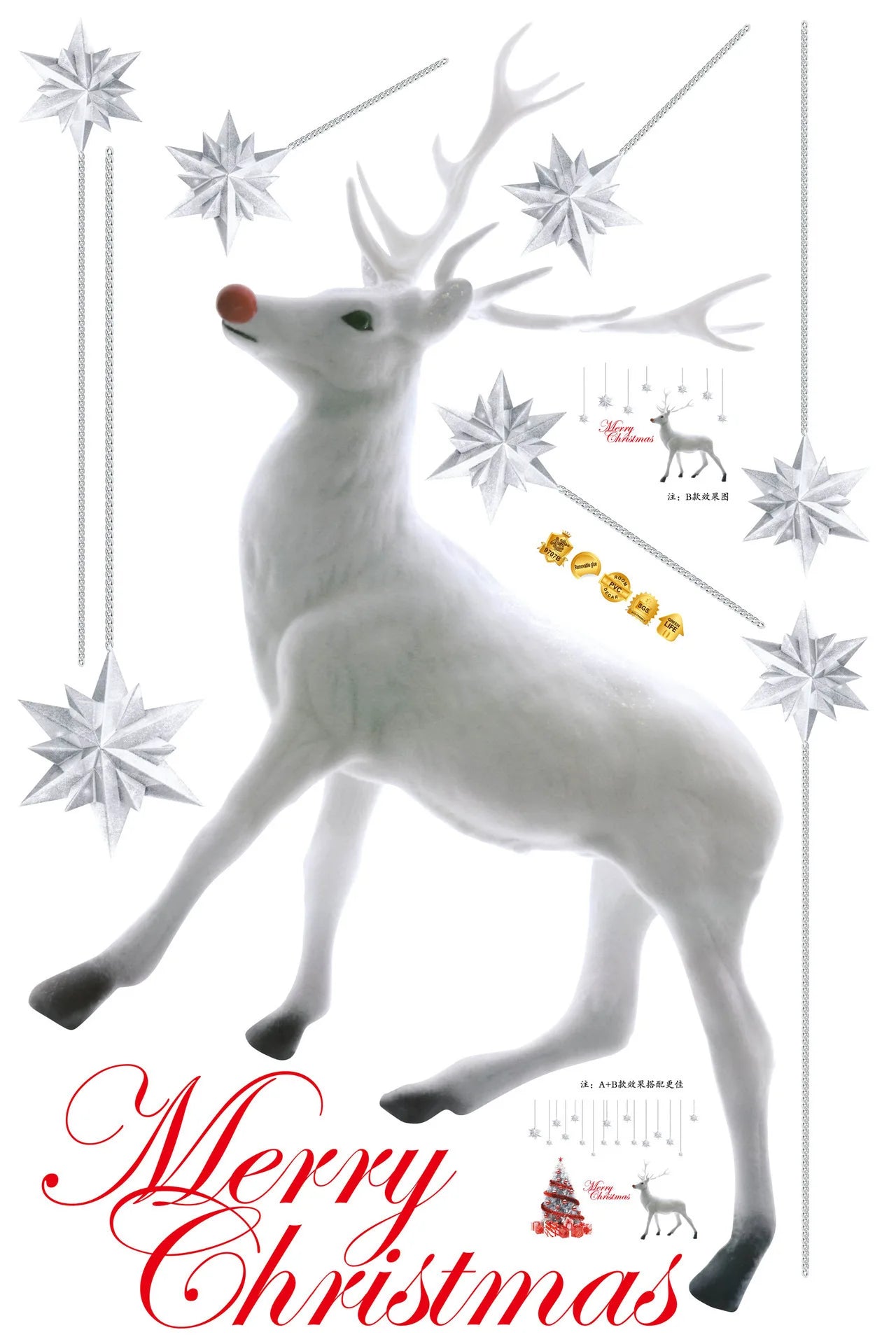 Merry Christmas Window Stickers Christmas Decorations for Home Xmas Wall Stickers Decals Decor Navidad 2022 New Year Big Sticker