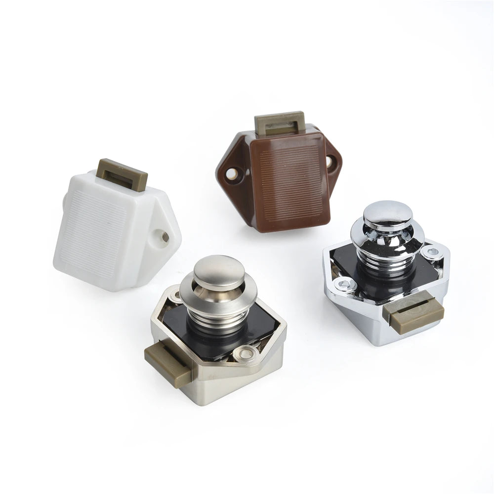 KAK 10pcs Camper Car Push Lock RV Caravan Boat Motor Home Cabinet Drawer Latch Button Locks Furniture Door Lock Hardware