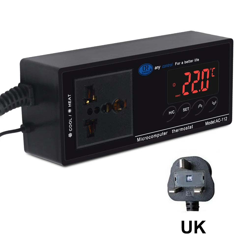 Yieryi AC-112 Digital Waterproof Temperature Controller Microcomputer Thermostat for Aquarium Reptile NTC Sensor