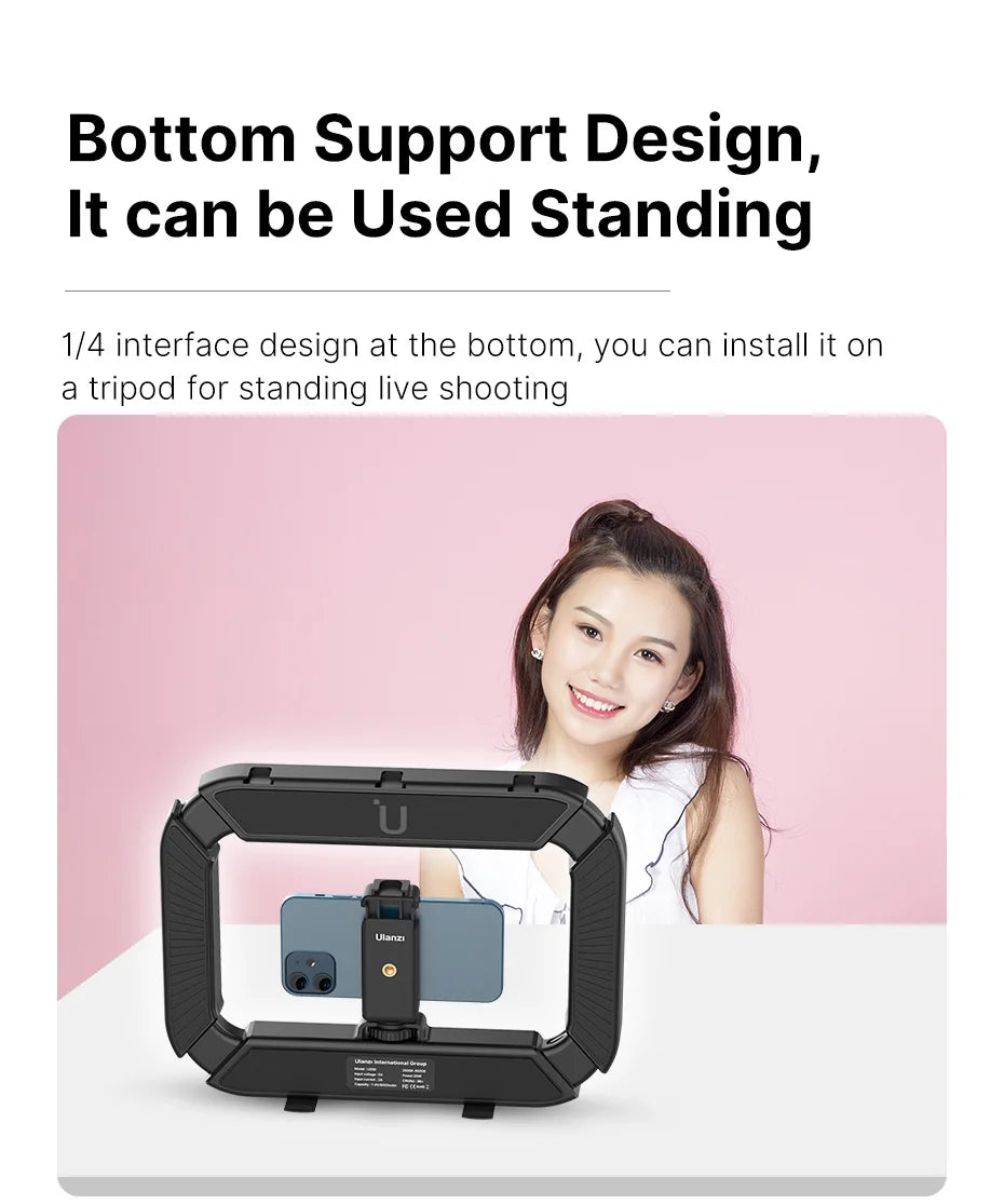 Ulanzi U-200 Ring Light Photography Led Video light BI-color Camera With phone clip cold shoe for Youtube Live Rig lamp