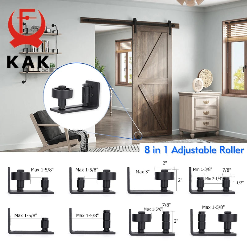 KAK 8 in 1 Sliding Door Slides Rails Barn Door Floor Guide Stay Roller for Bottom Adjustable Roller Flush Design Door Hardware