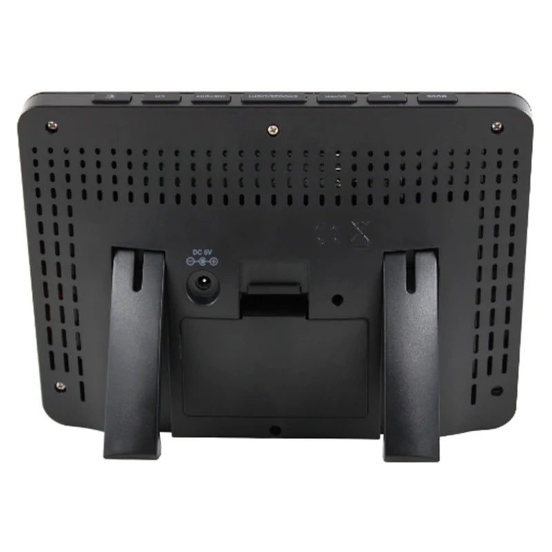 Wireless Weather Station LCD Digital Temperature Humidity Meter Date Moon Phase Air Pressure Weather Forecast Snooze Table Clock