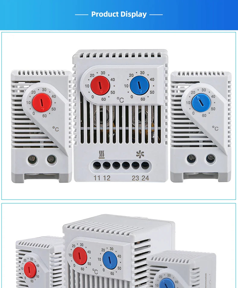 0-60'C KT0011 KTS011 DIN Rail Mini Compact Bimetallic Thermostat Mechanical Temperature Controller Normal Open Close