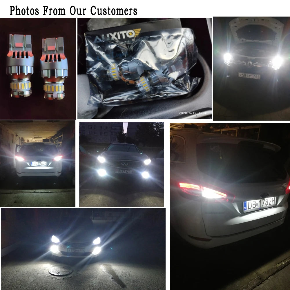 AUXITO 2Pcs T20 W21/5W 7443 7440 LED Canbus Light For Lada Kalina Granta Vesta DRL W21W WY21W LED Bulbs 6500K White Super Bright