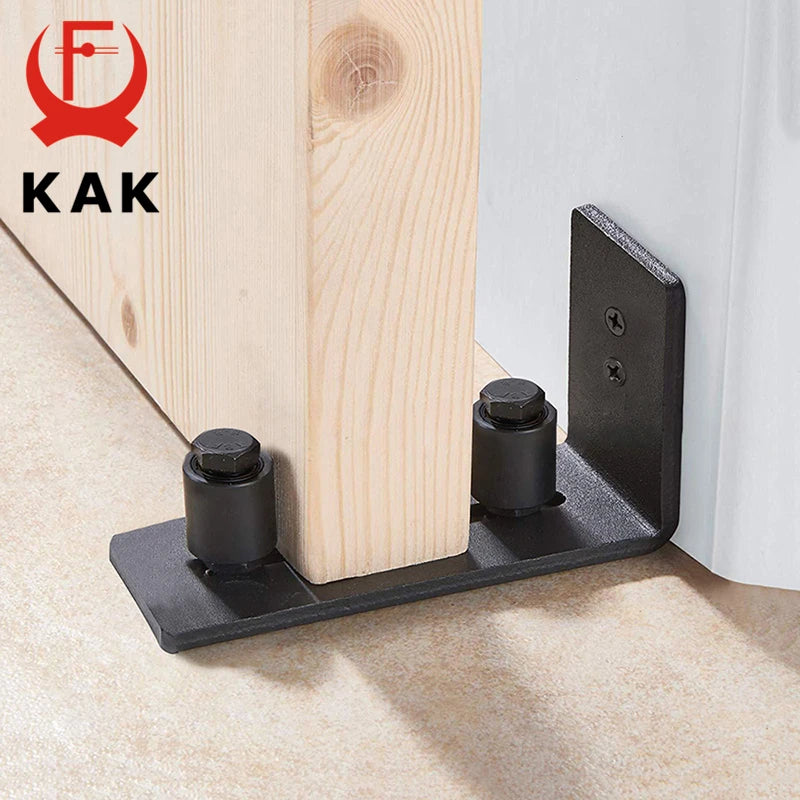 KAK 8 in 1 Sliding Door Slides Rails Barn Door Floor Guide Stay Roller for Bottom Adjustable Roller Flush Design Door Hardware