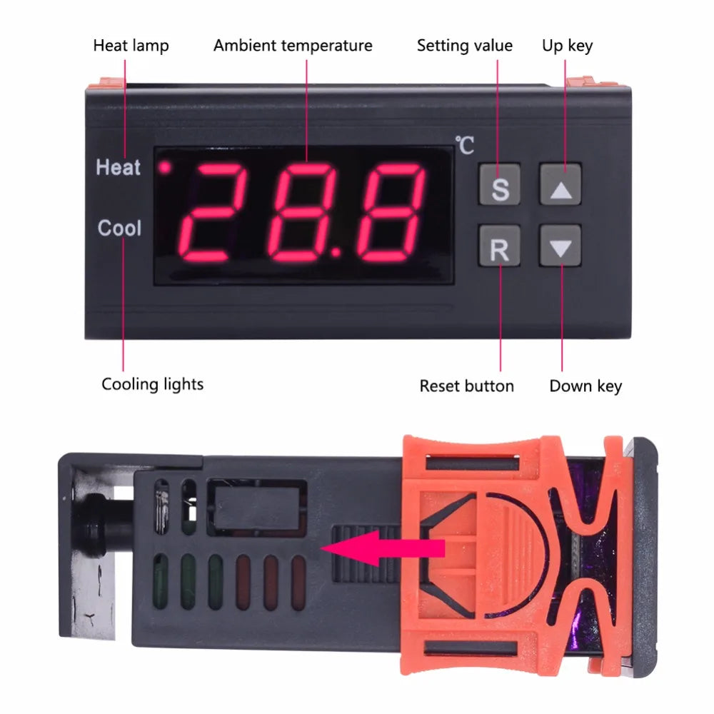 Yieryi MH1230A AC220V Digital Temperature Controller Thermocouple -40 ~ 120 Degrees Thermostat Refrigeration Heating Regulator