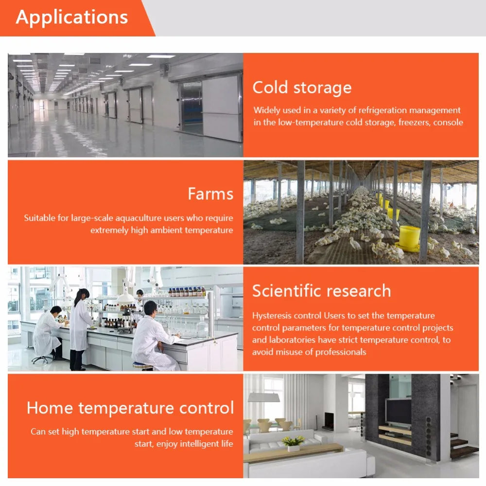 Yieryi MH1230A AC220V Digital Temperature Controller Thermocouple -40 ~ 120 Degrees Thermostat Refrigeration Heating Regulator