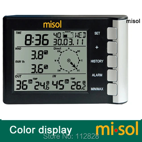 professional weather station wind speed wind direction temperature humidity rain 433Mhz