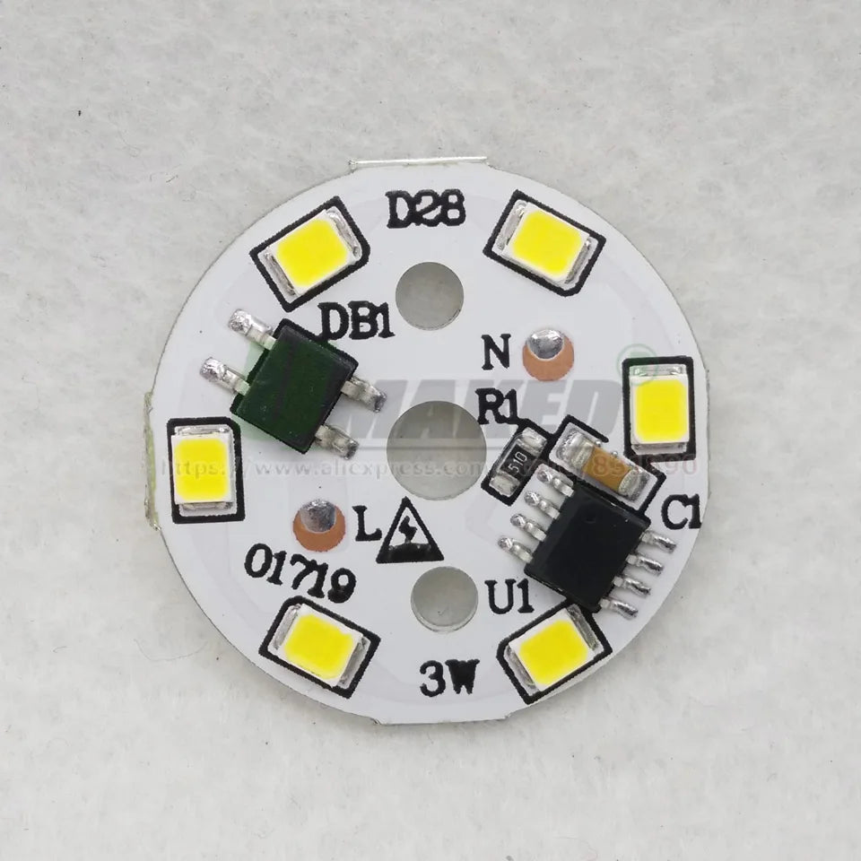 AC220V LED Module SMD2835 3W 5W 7W 9W 12W 15W LED PCB Aluminum lamp plate Smart IC Driver Bulb Pannel Dowlight Source Warm/White