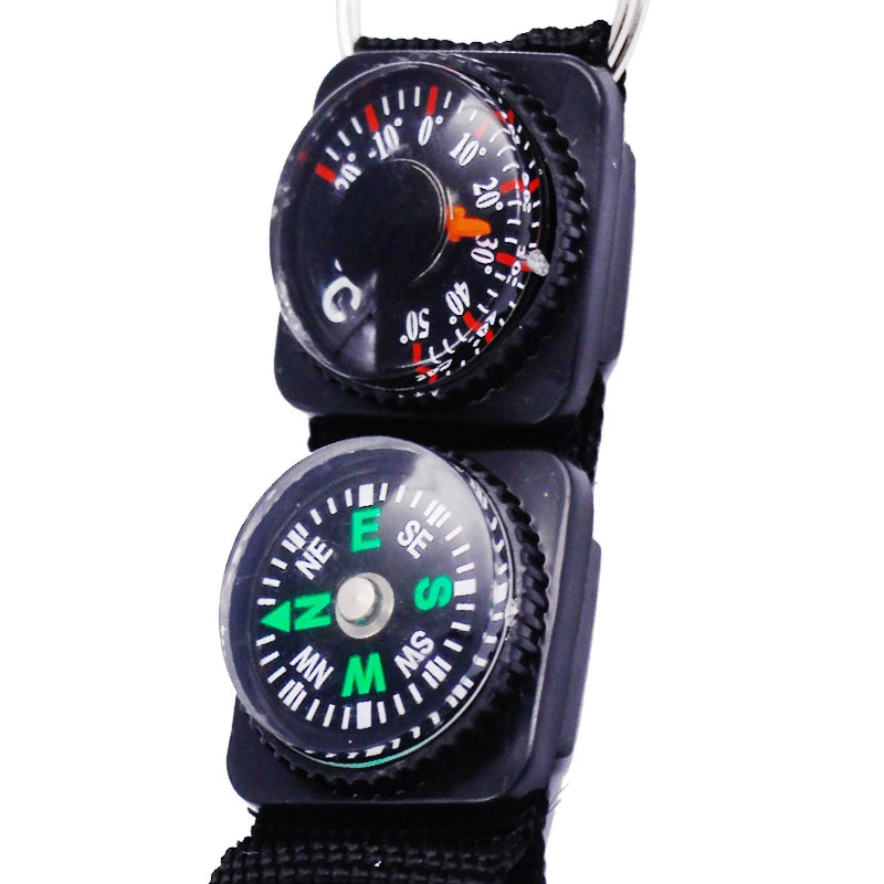 Mini Keychain multifunction Camping Compass Thermometer Outdoor Climbing Temperature tester helping Survival device 40%off