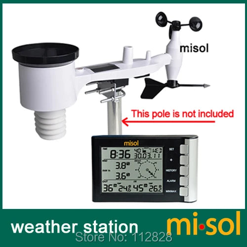 professional weather station wind speed wind direction temperature humidity rain 433Mhz