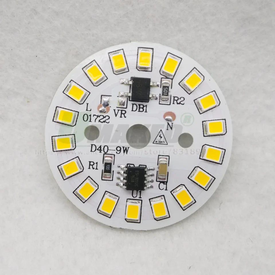 AC220V LED Module SMD2835 3W 5W 7W 9W 12W 15W LED PCB Aluminum lamp plate Smart IC Driver Bulb Pannel Dowlight Source Warm/White