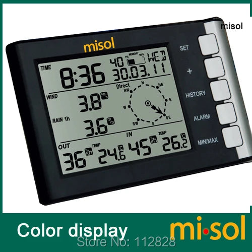 professional weather station wind speed wind direction temperature humidity rain 433Mhz