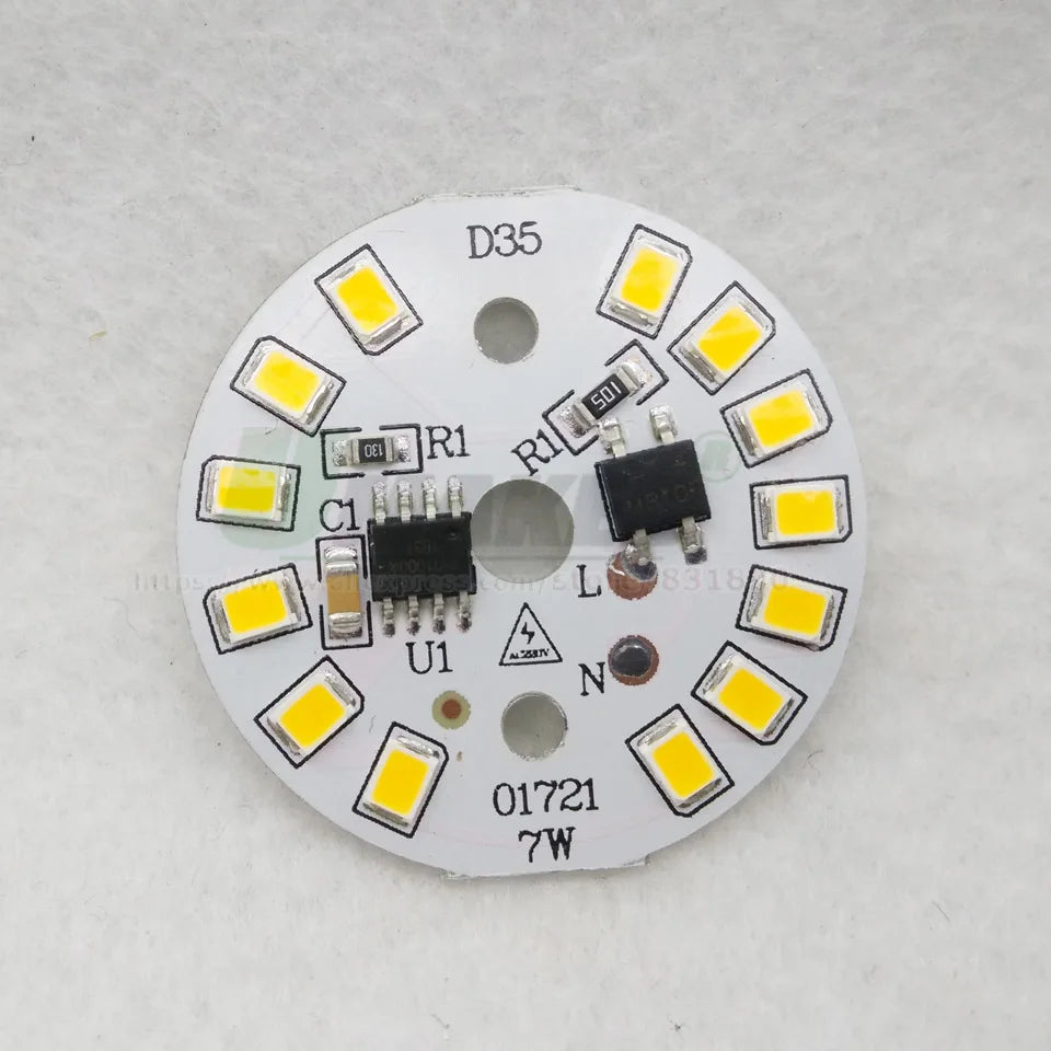 AC220V LED Module SMD2835 3W 5W 7W 9W 12W 15W LED PCB Aluminum lamp plate Smart IC Driver Bulb Pannel Dowlight Source Warm/White