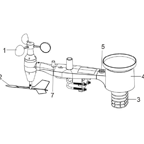 professional weather station wind speed wind direction temperature humidity rain 433Mhz
