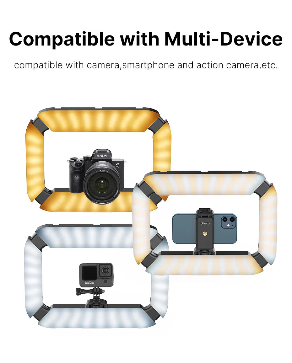 Ulanzi U-200 Ring Light Photography Led Video light BI-color Camera With phone clip cold shoe for Youtube Live Rig lamp
