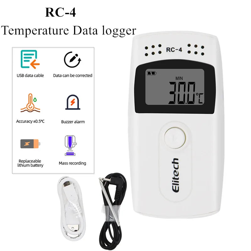 Mini USB Temperature Data Logger RC-4/4HC/5/5+/GSP-6 Digital 16000 Point  Humidity Internal Sensor High Precision Recorder