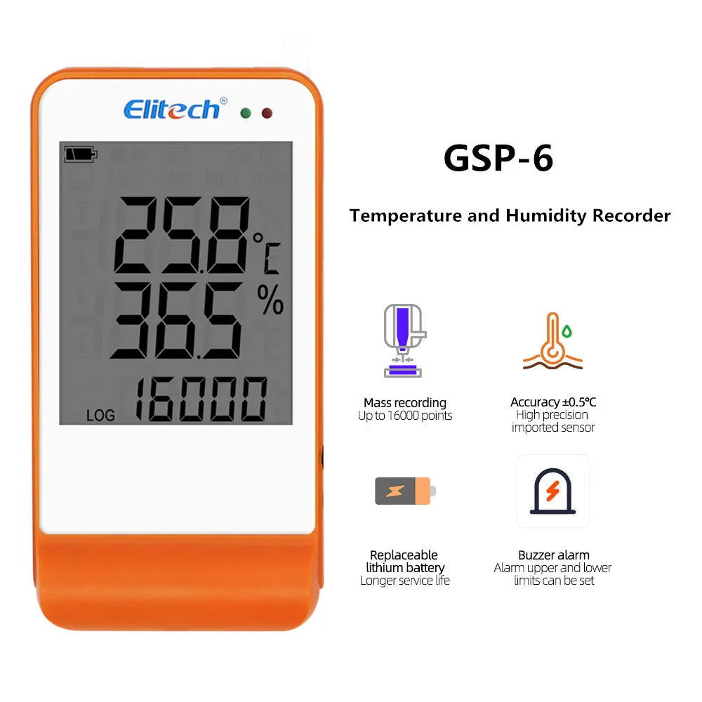 Mini USB Temperature Data Logger RC-4/4HC/5/5+/GSP-6 Digital 16000 Point  Humidity Internal Sensor High Precision Recorder