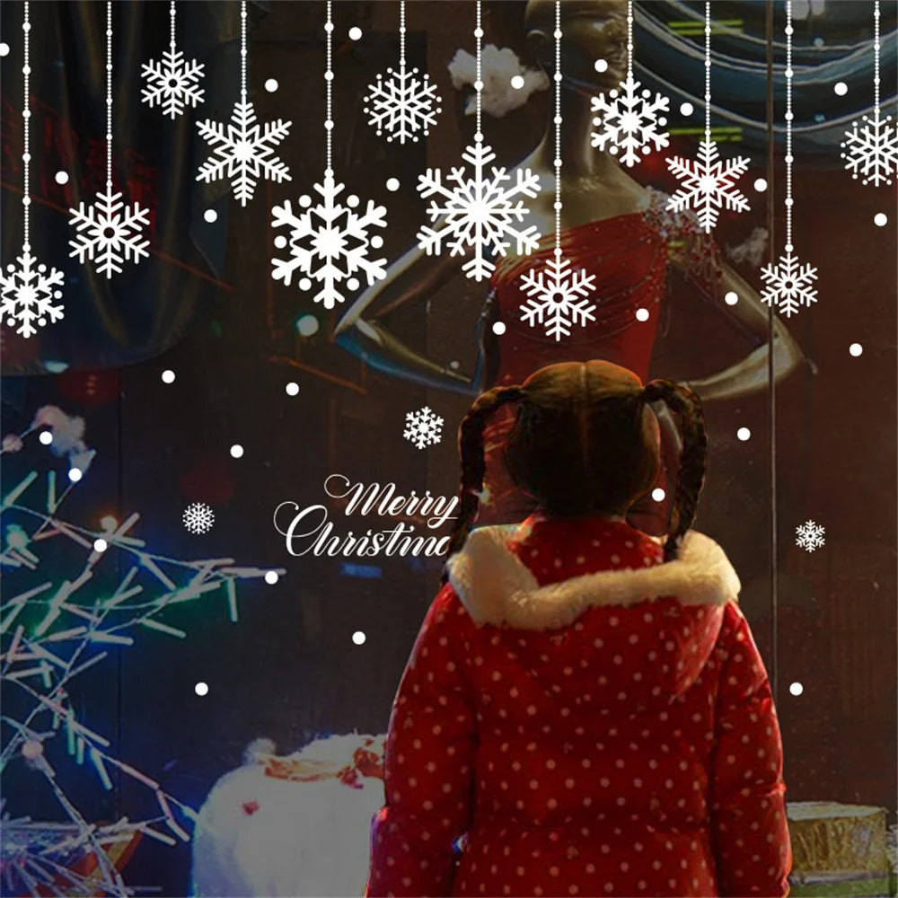 Merry Christmas Window Stickers Christmas Decorations for Home Xmas Wall Stickers Decals Decor Navidad 2022 New Year Big Sticker