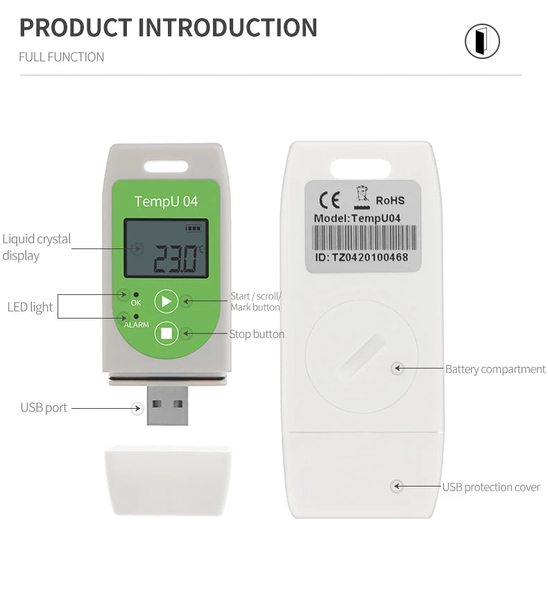 Mini USB Temperature Data Logger RC-4/4HC/5/5+/GSP-6 Digital 16000 Point  Humidity Internal Sensor High Precision Recorder