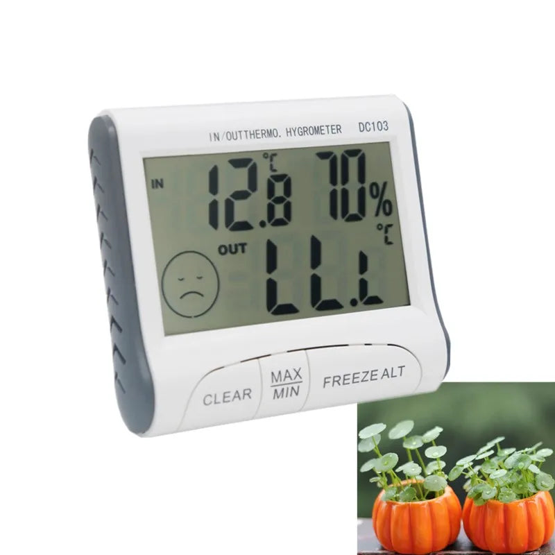 DC103 Temperature Humidity Meter LCD Display Digital Thermometer Hygrometer Mini Weather Station Temp Tester with Sensor