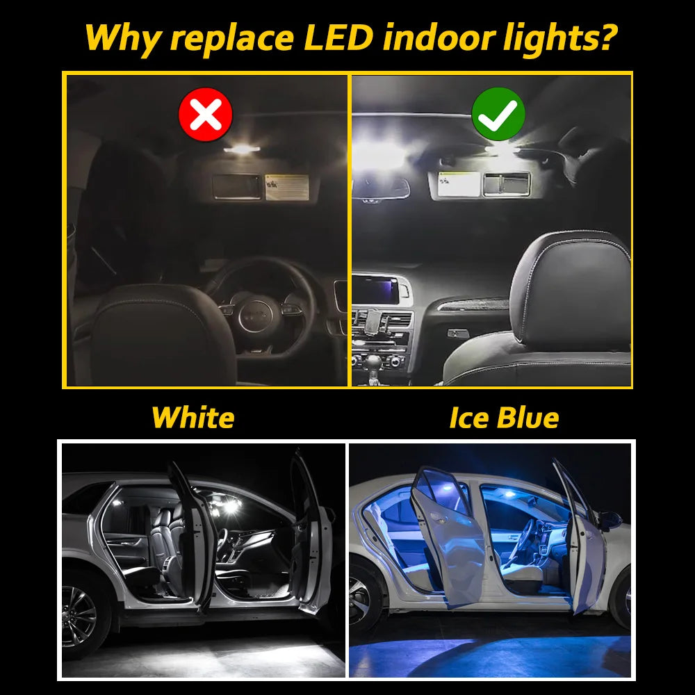 For Daewoo Kalos 2002-2015 2016 2017 2018 2019 2020 Car Bulbs LED Interior Dome Reading Map Trunk Light Kit Number Plate Lamp