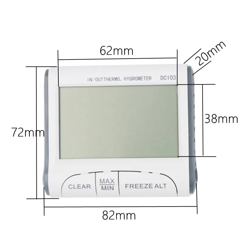DC103 Temperature Humidity Meter LCD Display Digital Thermometer Hygrometer Mini Weather Station Temp Tester with Sensor