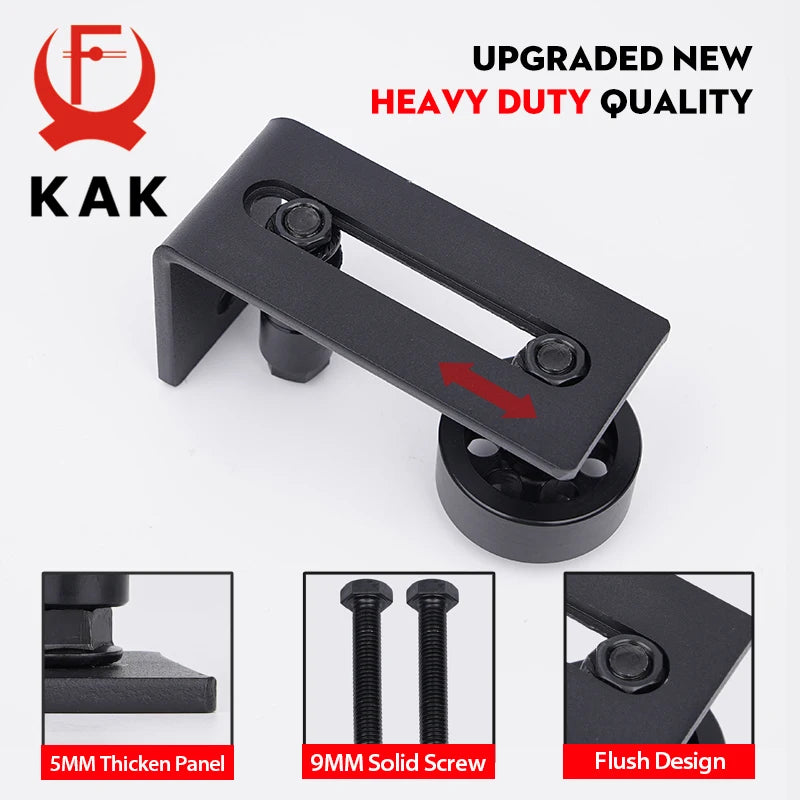 KAK 8 in 1 Sliding Door Slides Rails Barn Door Floor Guide Stay Roller for Bottom Adjustable Roller Flush Design Door Hardware