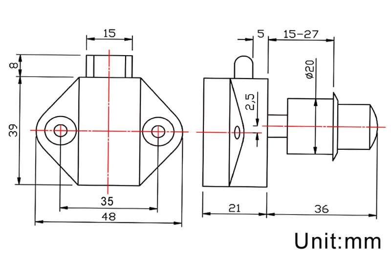 KAK 10pcs Camper Car Push Lock RV Caravan Boat Motor Home Cabinet Drawer Latch Button Locks Furniture Door Lock Hardware