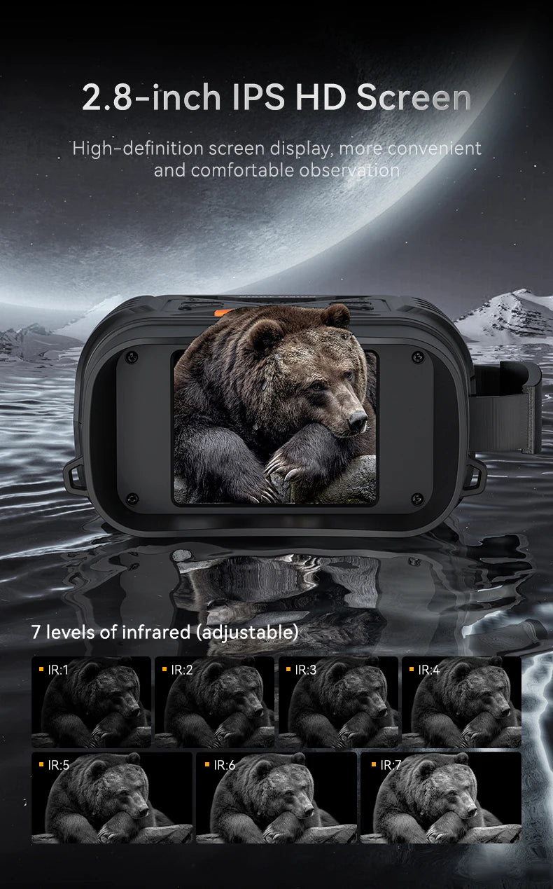 1080P Night Vision Binoculars 10x Digital 800m Full Dark Infrared Night Vision Telescope Goggles 2.8” Large Screen For Camping