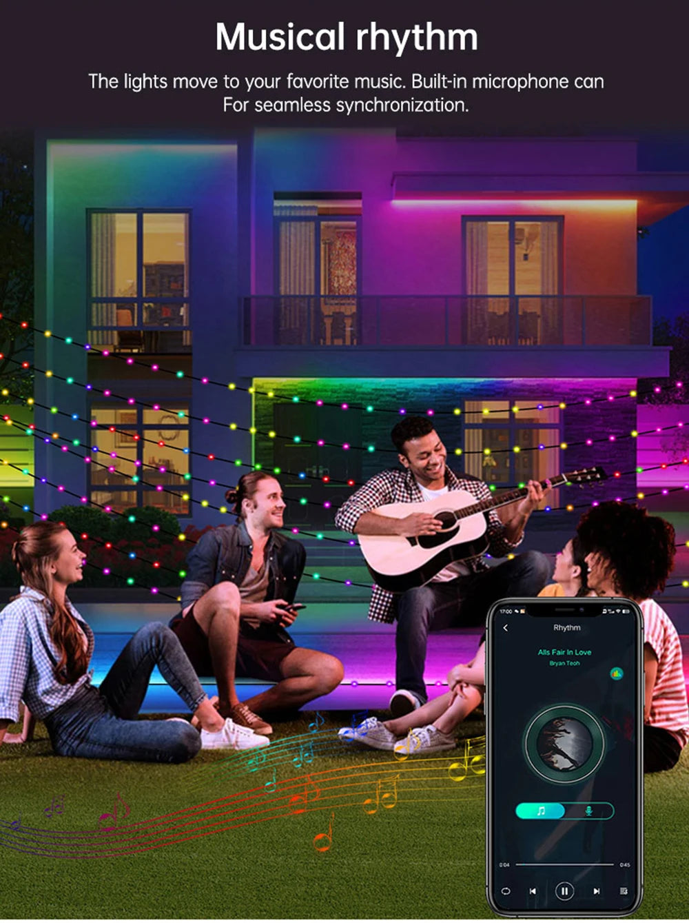 20M RGBIC LED String Bluetooth USB Music Dream Color Light 5V Christmas Birthday Party Garland Decor Fairy Lights Home