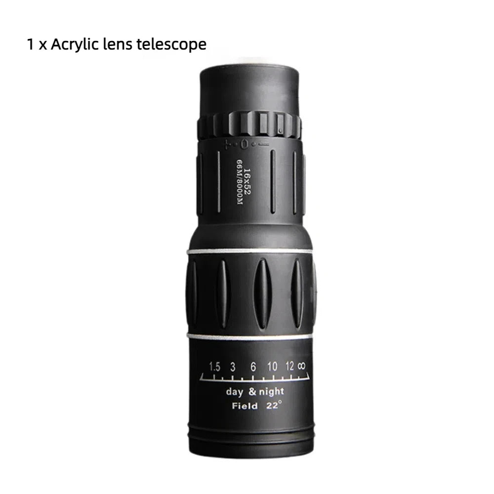 New 16x52 Monocular Telescope High-Power Dual Focus HD Zoom Scope Long Range High Magnification Night Spyglass Telescope Outdoor