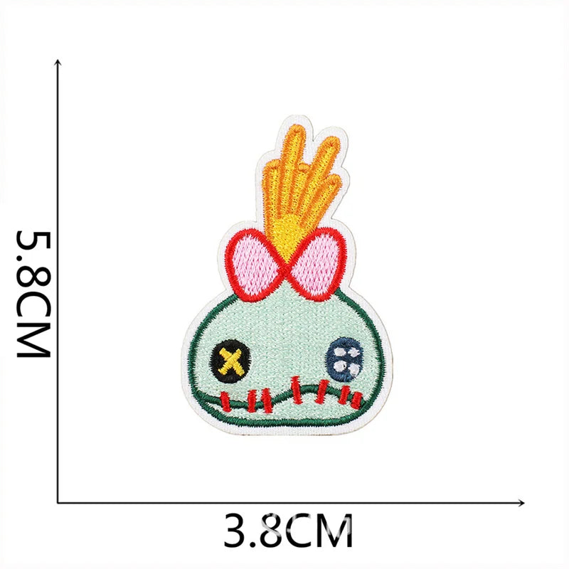 Stitch Clothes Badges Iron On Patches Appliques Embroidered Music cartoon Stripes for Clothes Jacket Jeans Diy Decoration