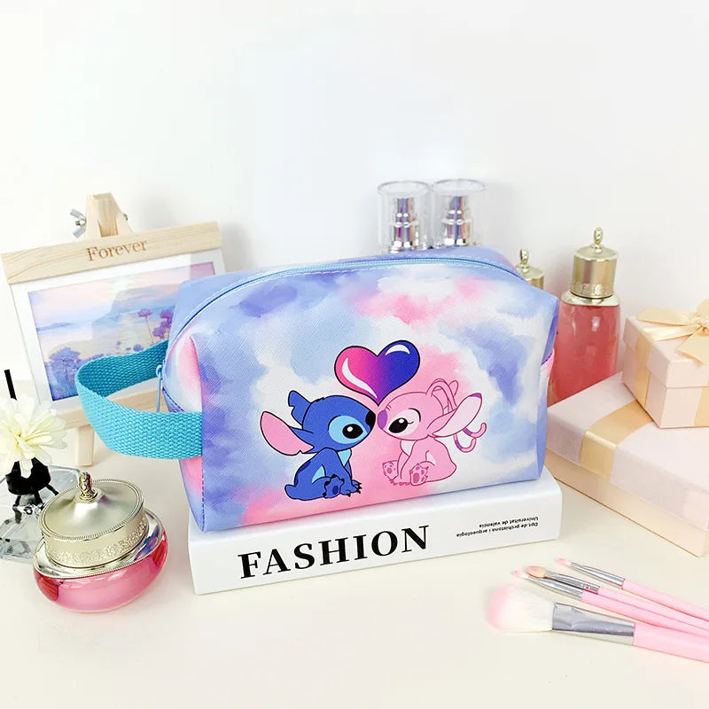 New Anime Stitch Lilo Stitch Cosmetic Bag Kawaii Makeup Waterproof Portable Travel Storage Organizer Bag Girl Birthday Gift
