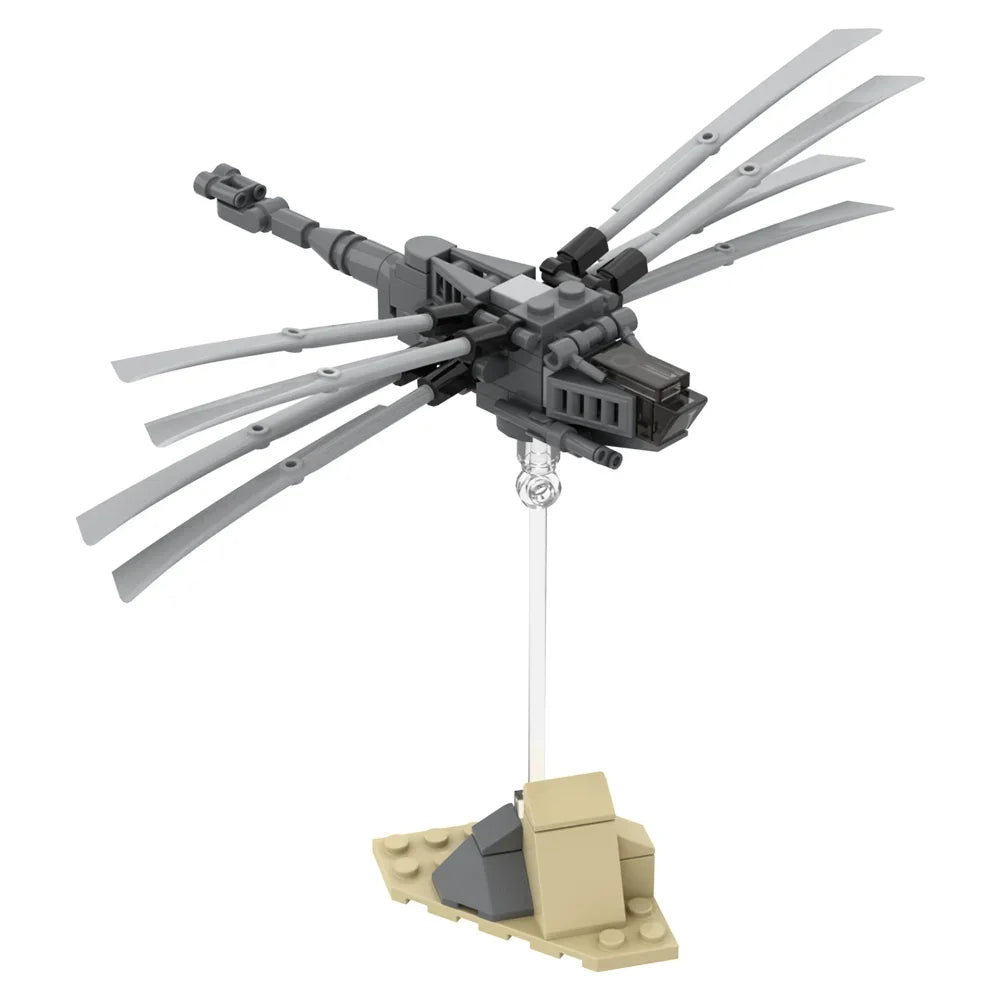 Gobricks MOC Dune Ornithopter Bricks Model Science Movie Atreides Dune Helicopter Sandworm Building Blocks Set Toys Gift