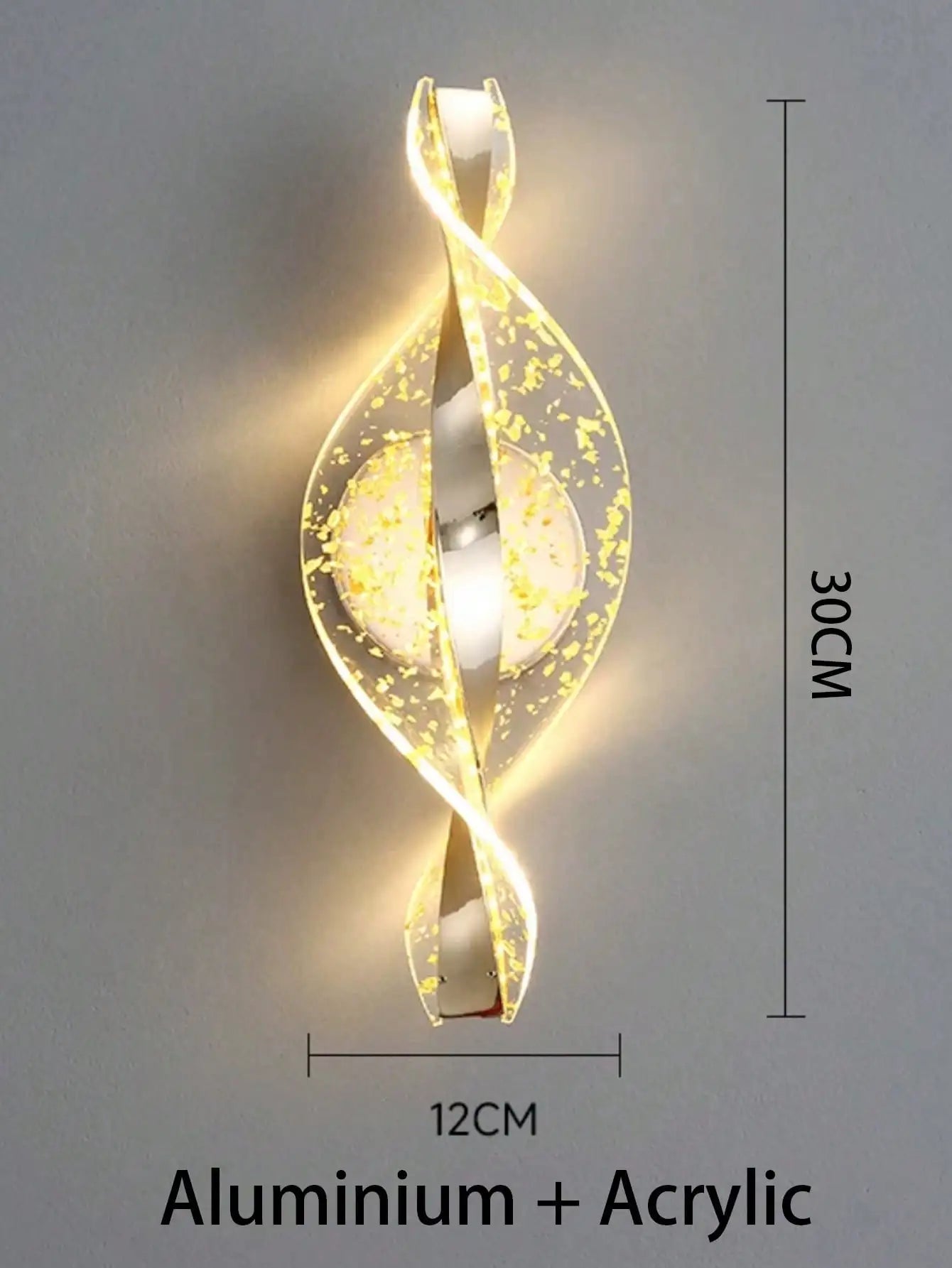 Nowoczesna lampa ścienna LED w kolorze :          -złotym.                    -czarnym                      -akryl                               idealny do korytarza, sypialni, salonu, lampek nocnych, dekoracji ściennych
 items