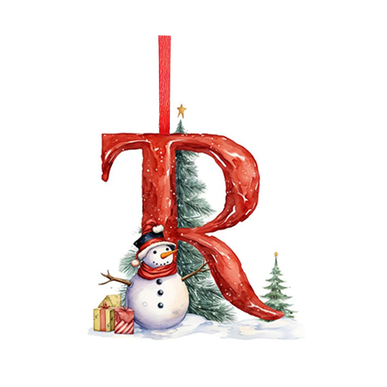 New Christmas Tree Decoration 2D Letter Pendant Acrylic 26 Letter Pendant Hanging Christmas Tree Ornament Accessories navidad