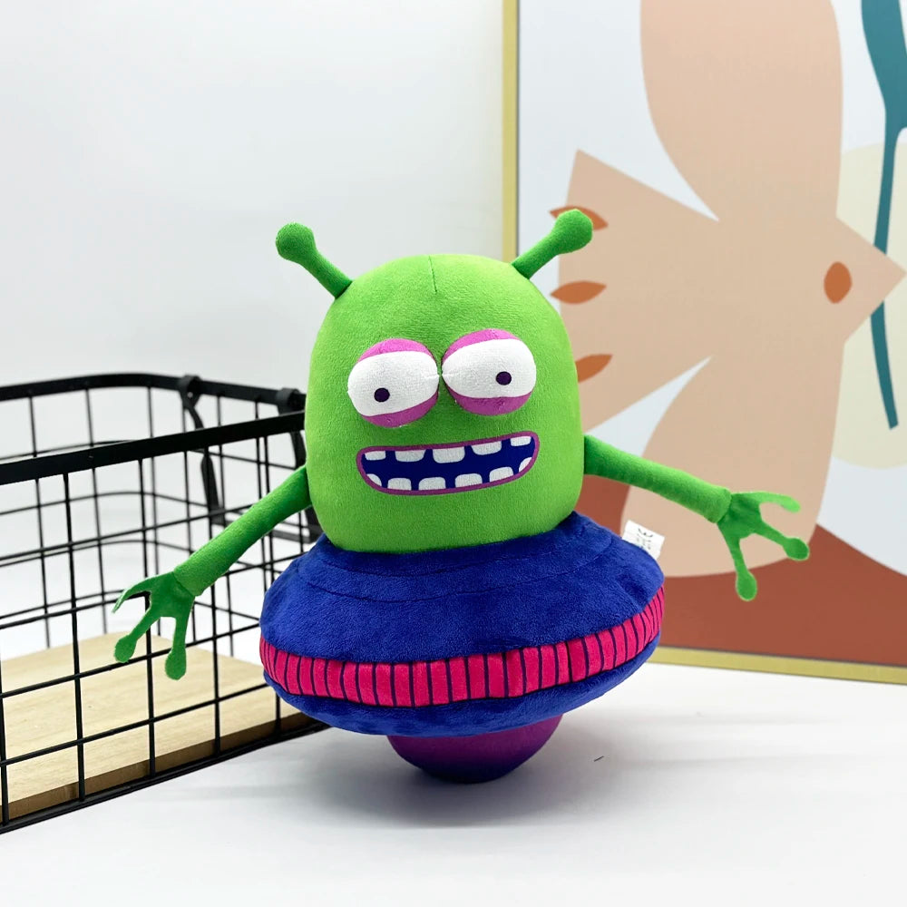 Astro Bot fun cartoon anime related characters, green flying saucer alien plush toy accompanying doll gift for Christmas