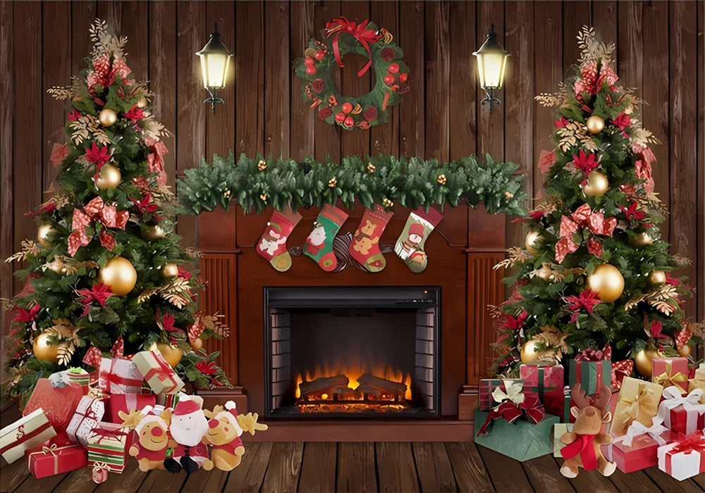 Navidad Decoration Anniversaires Xmas Tree Photography Backdrops Merry Christmas Backgrounds