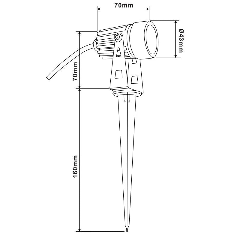 5W All-Aluminum LED Spike Lawn Lamp Outdoor Garden Lighting Waterproof Path Spotlights for AC110-265V DC12-24V