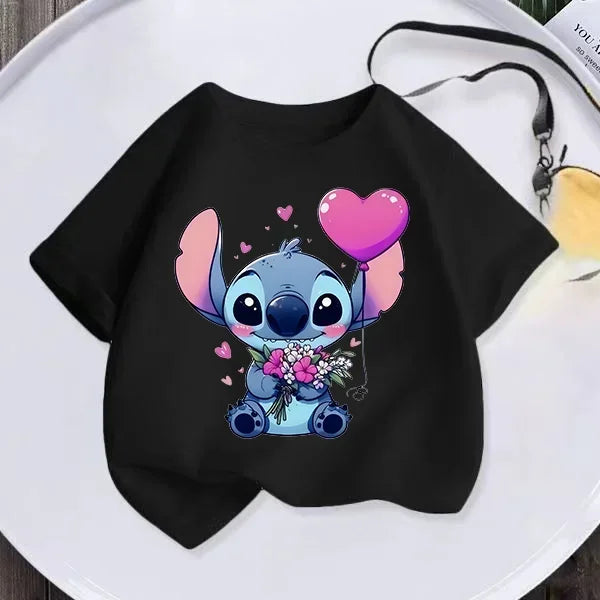 Kawaii Lilo Stitch Cartoon T Shirt Children Kids Stitch Cute Manga T-shirt Y2k Graphic Tshirt Girl Boy Top Tees Lilo and Stitch