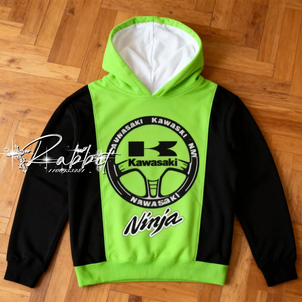 2025/26 Autumn/Winter New Kawasaki Racing Team Autumn/WinterExplosiveFashion Street Hoodie Men'sCasual SportsCycling Warm Hoodie