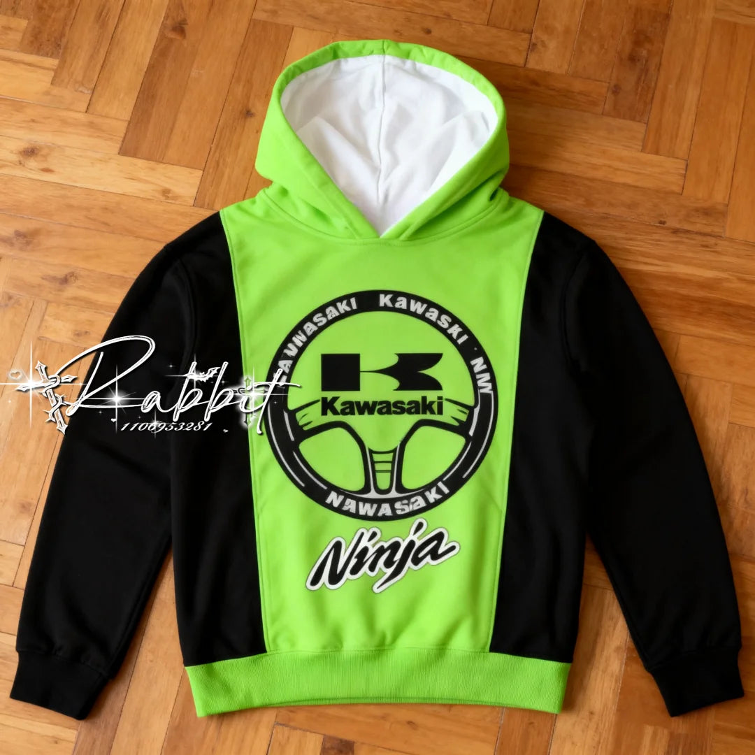 2025/26 Autumn/Winter New Kawasaki Racing Team Autumn/WinterExplosiveFashion Street Hoodie Men'sCasual SportsCycling Warm Hoodie