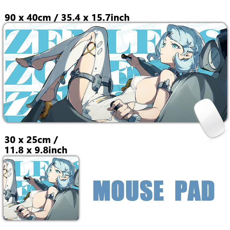 ZZZ Gaming Hoshimi Miyabi Mouse Pad Evelyn Yuzuha Anby Ellen Zenless Zone Zero Keyboard Desk Mats XXL Anime Girls Mousepad