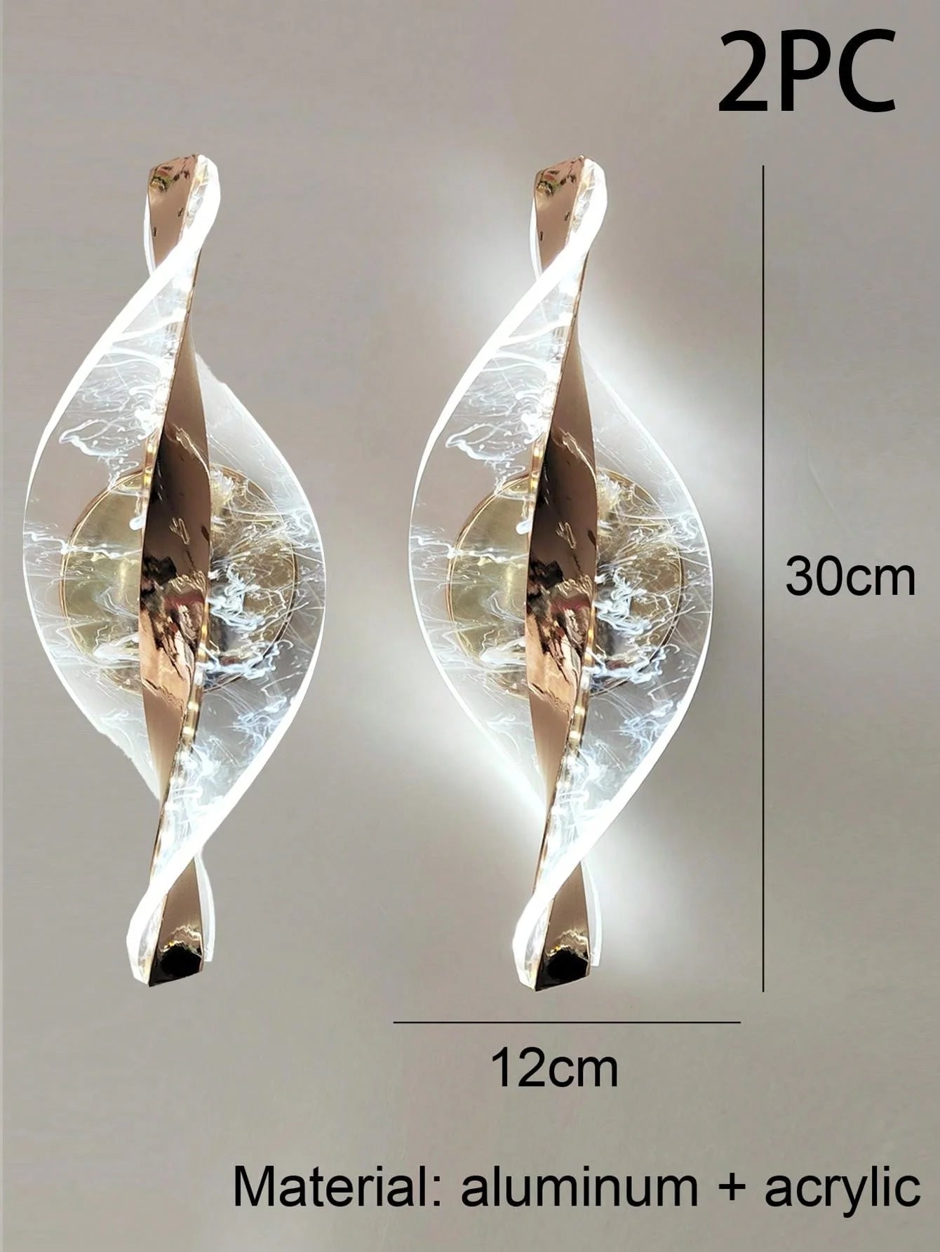 Nowoczesna lampa ścienna LED w kolorze :          -złotym.                    -czarnym                      -akryl                               idealny do korytarza, sypialni, salonu, lampek nocnych, dekoracji ściennych
 items