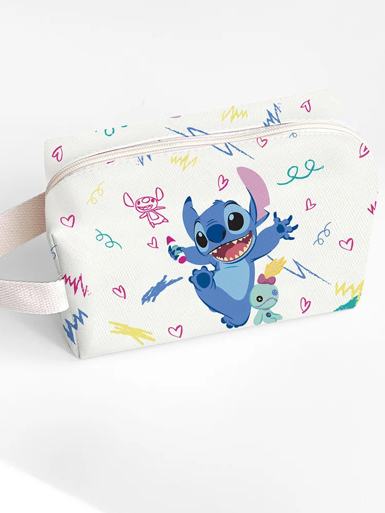 New Anime Stitch Lilo Stitch Cosmetic Bag Kawaii Makeup Waterproof Portable Travel Storage Organizer Bag Girl Birthday Gift