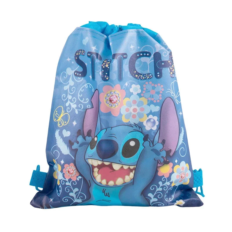New Anime Stitch Bundle Pocket Kawaii Lilo & Stitch Storage Bag Cartoon Non Woven Drawstring Bag Children Party Gifts